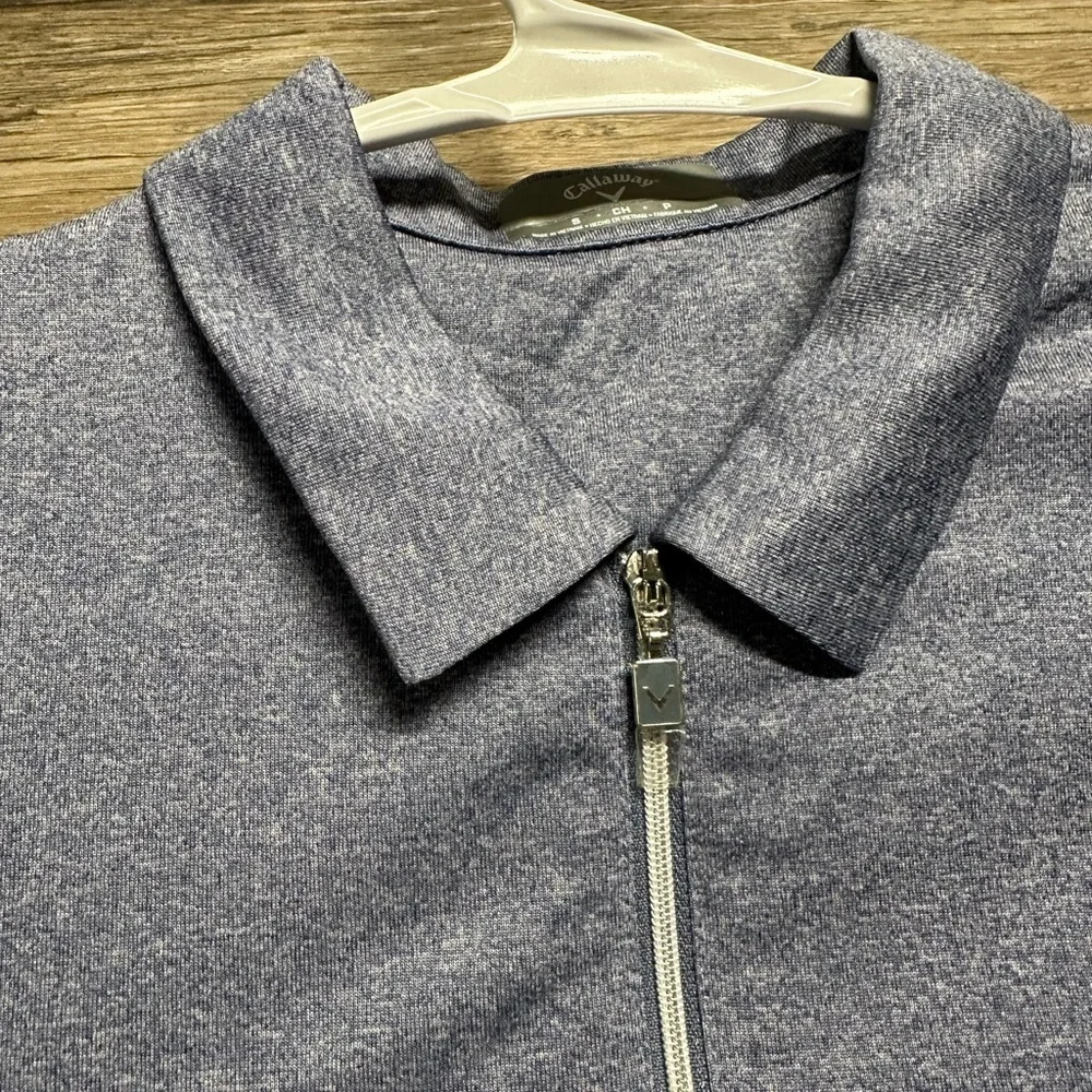 Callaway Blue Short Sleeve Golf ⛳️ Polo with Zipper - Picture 5 of 5